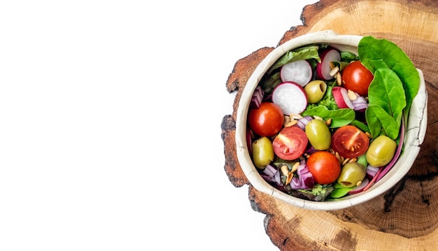 rustic bowl with salad